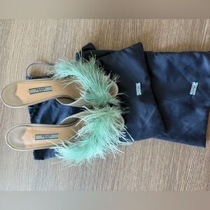 Prada Feather Mules